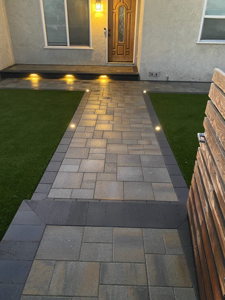 Curved paver path installed by expert San Diego pavers contractors