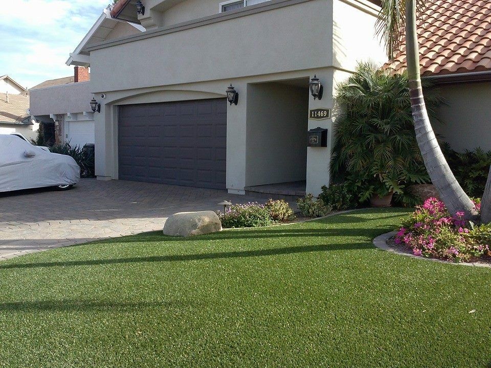 Front yard turf project showcasing professional artificial turf installation in San Diego