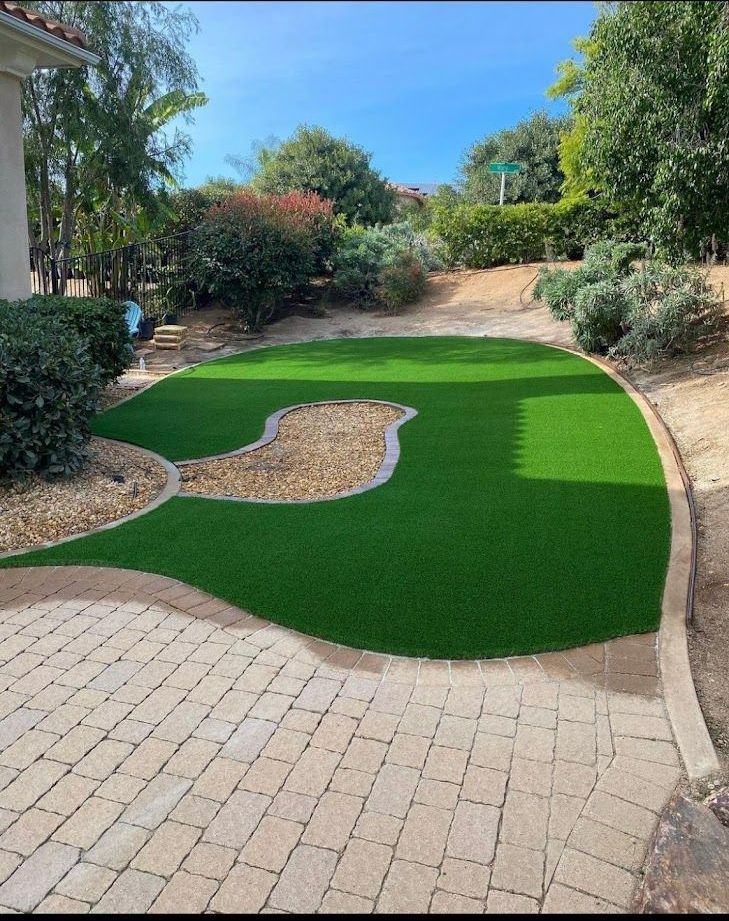 Turf installation in Chula Vista with built-in drainage and pet-friendly features