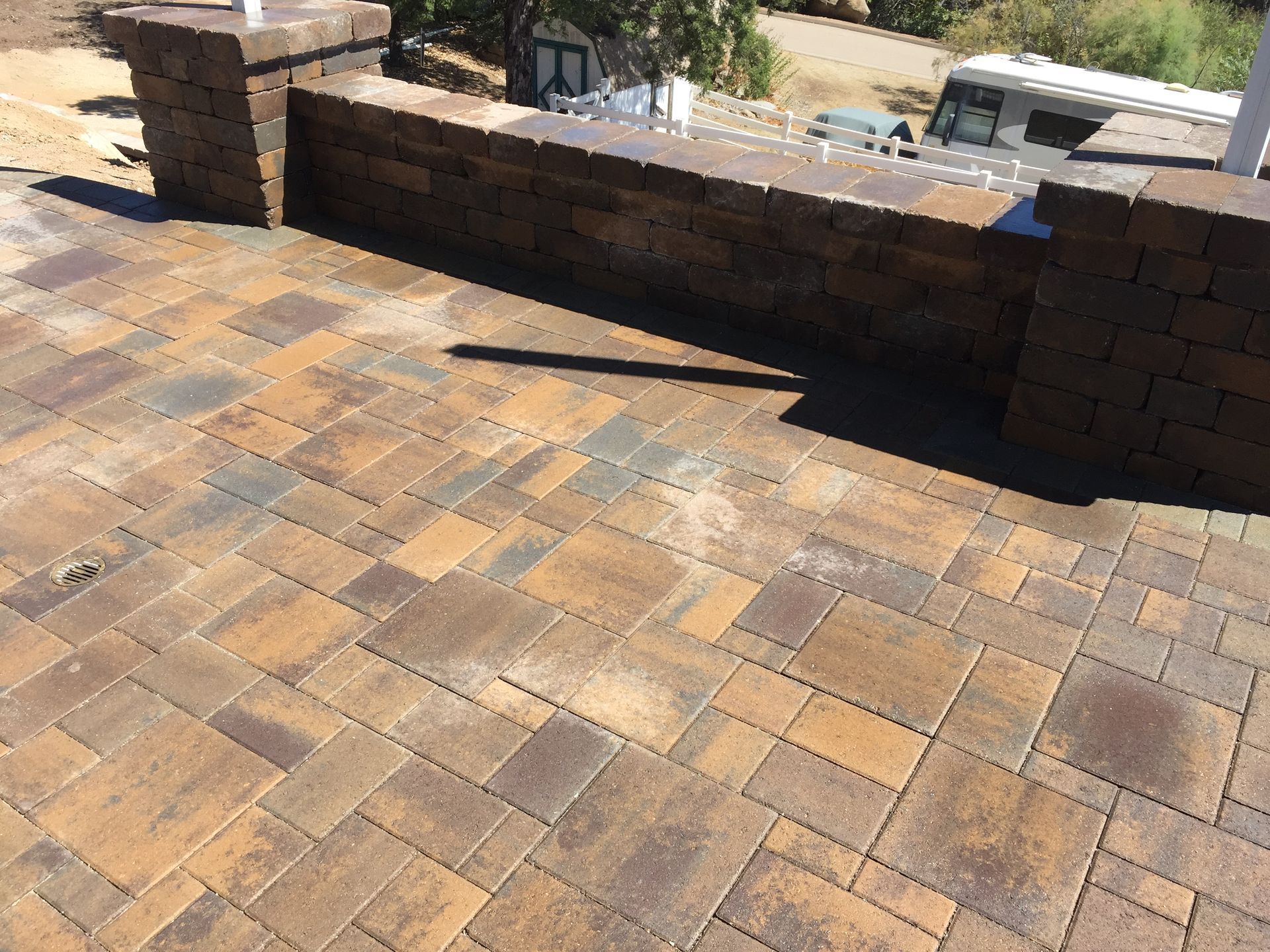 Custom stone pavers in Bonita Glen for a Mediterranean-style driveway