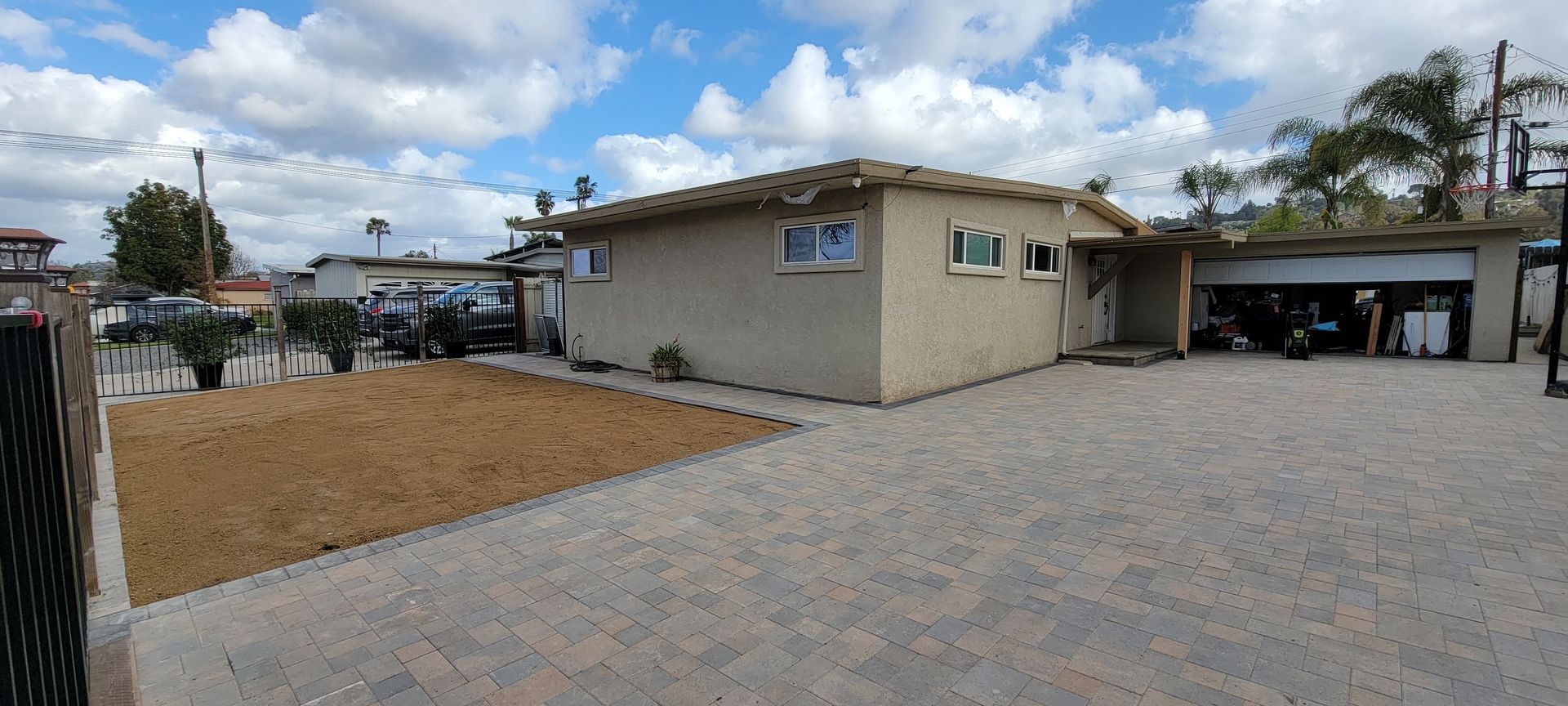Paver driveway installation by professional San Diego pavers team