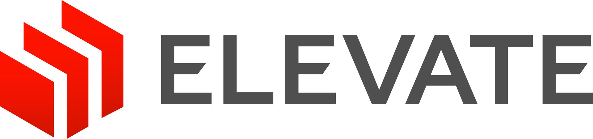 A logo for a company called elevate with a red arrow.