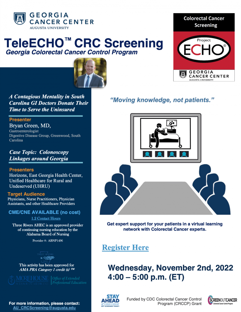 TeleECHO CRC Screening — Greenwood, SC — Digestive Disease Group