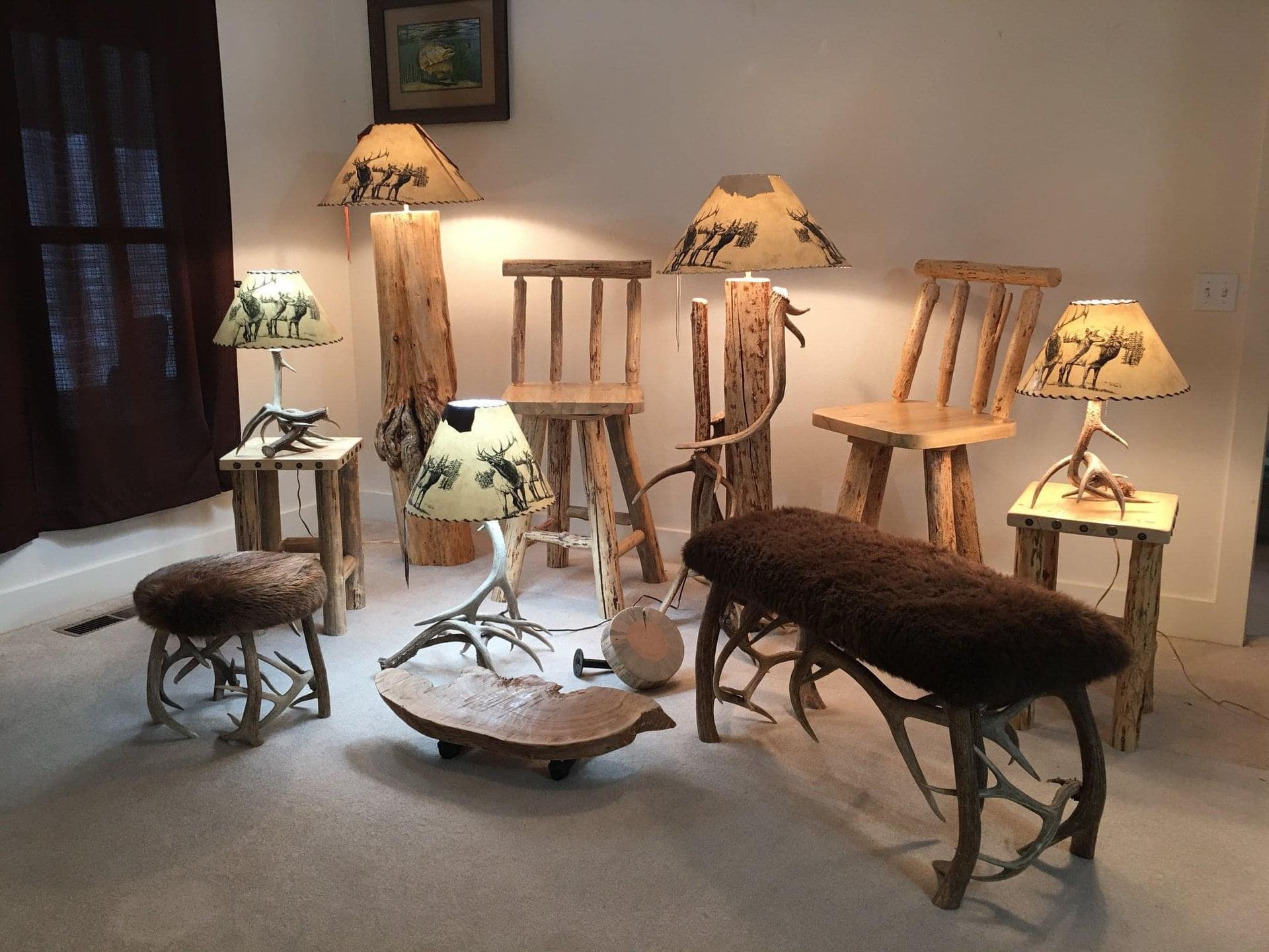 wooden living room set