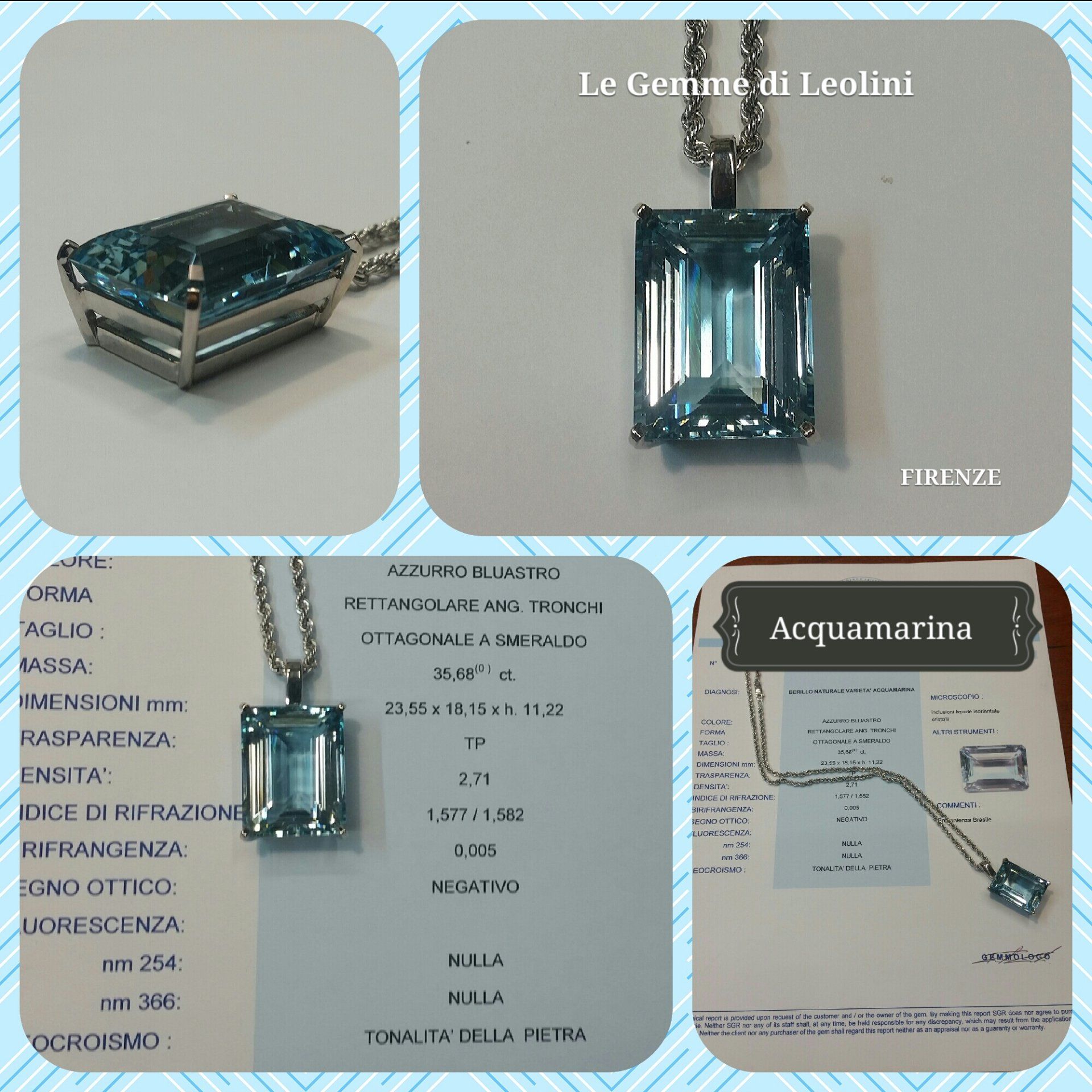 Certificato  garanzia pietre preziose