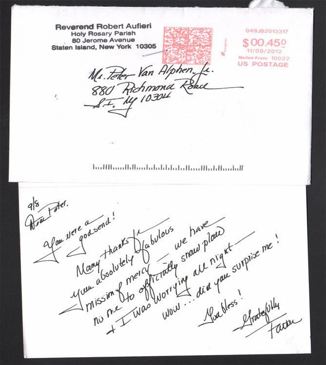 A letter is addressed to mr. peter van alpstrom