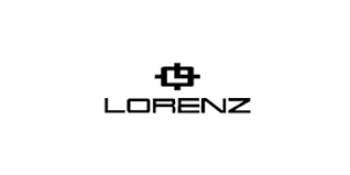 Il logo lorenz è in bianco e nero su sfondo bianco.