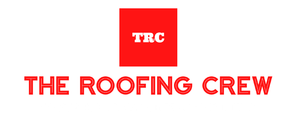 A logo for the roofing crew with a red square