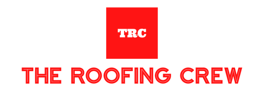 A logo for the roofing crew with a red square