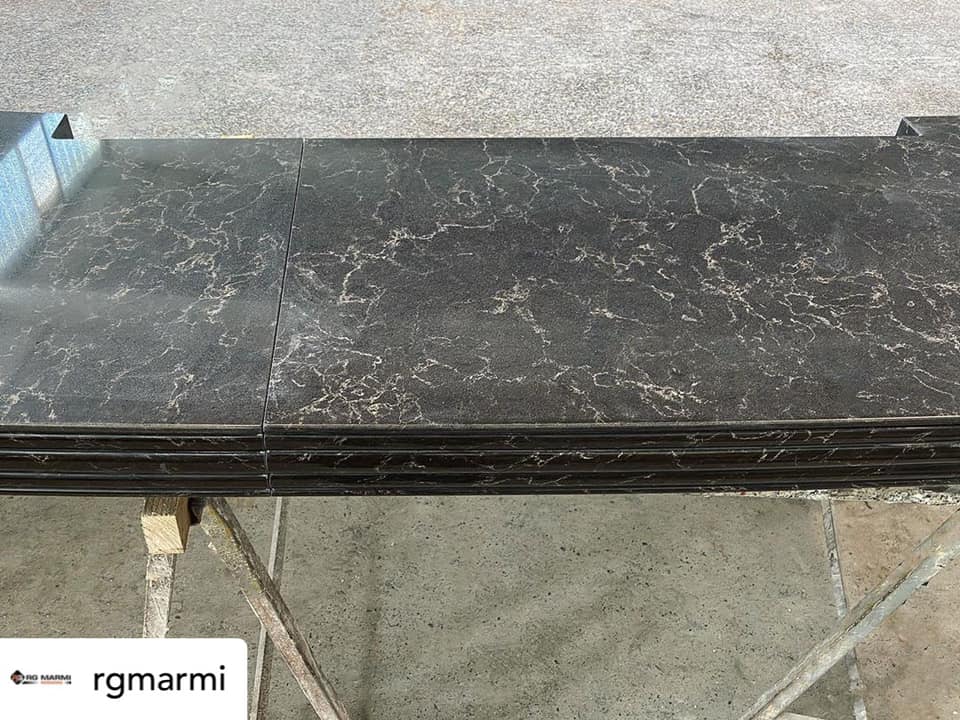Realizzazione bancone in caesarstone pietra grey 2