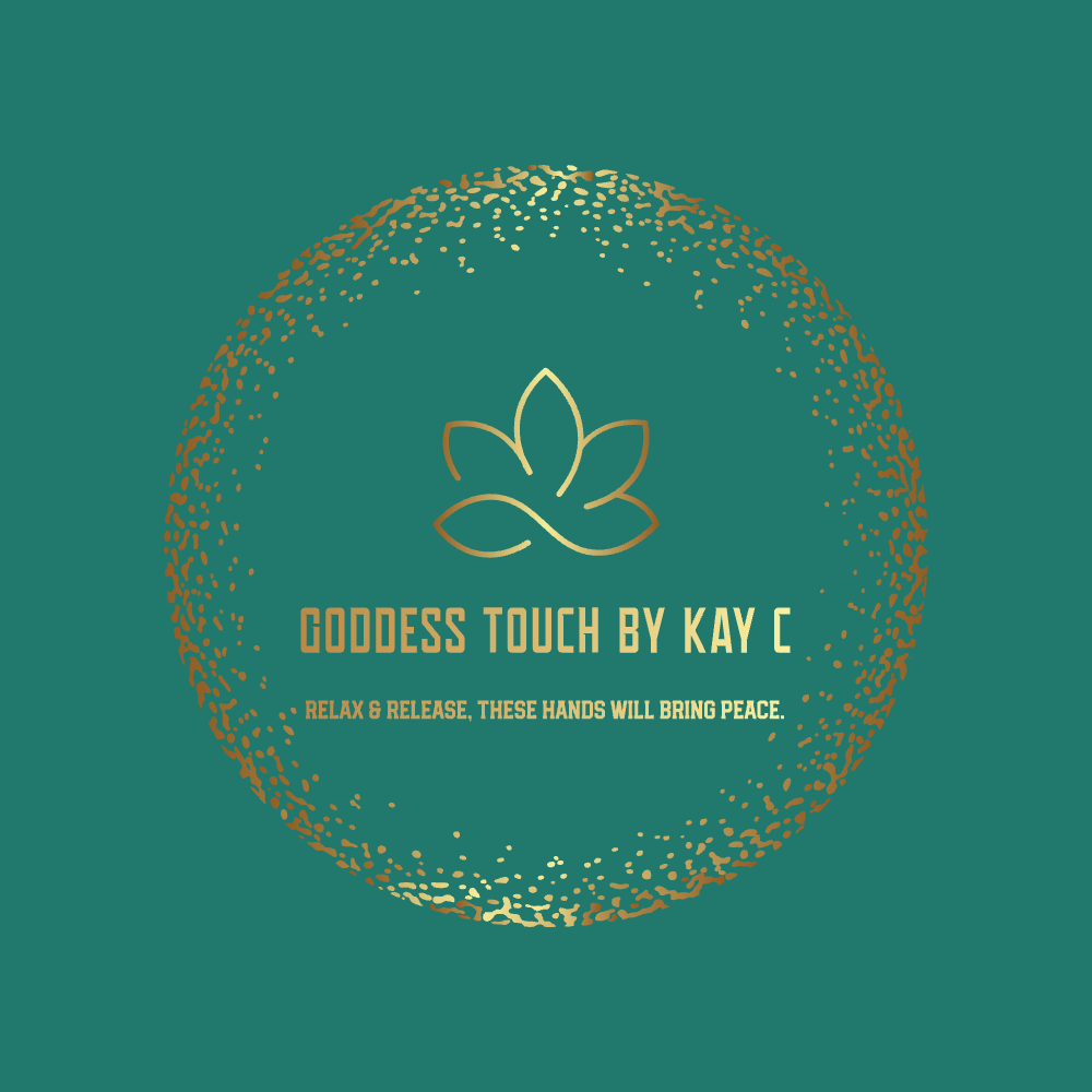A picture of Goddess Touch by Kay C Ltd green background logo