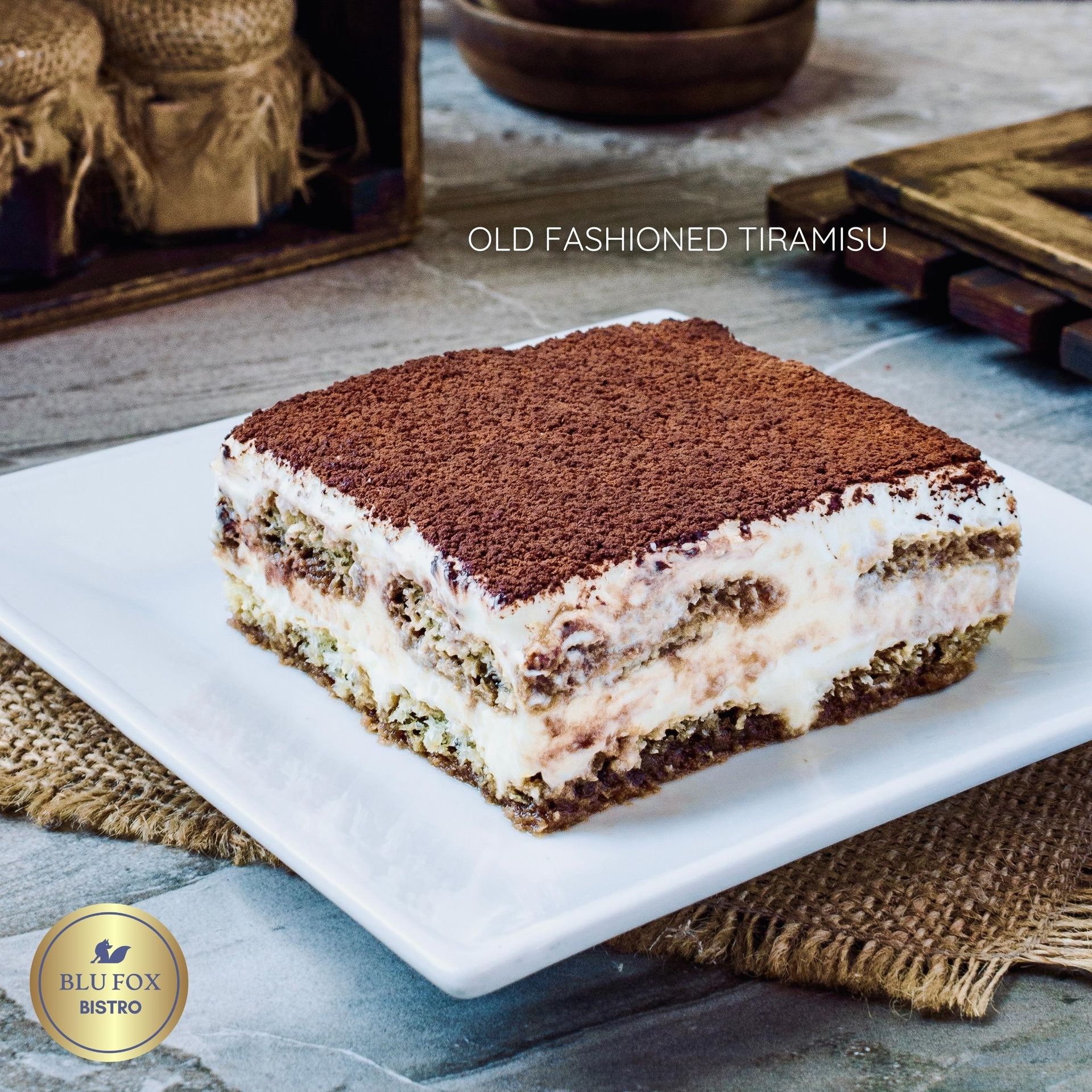 A decadent slice of Tiramisu from Blu Fox Bistro, the perfect dessert to complete the best hotel staycation experience in Makati.