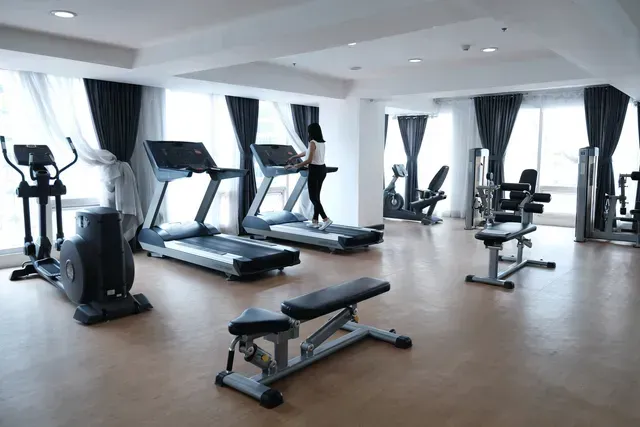 Fully-equipped gym at the Upper penthouse inside Y2 Residence Hotel