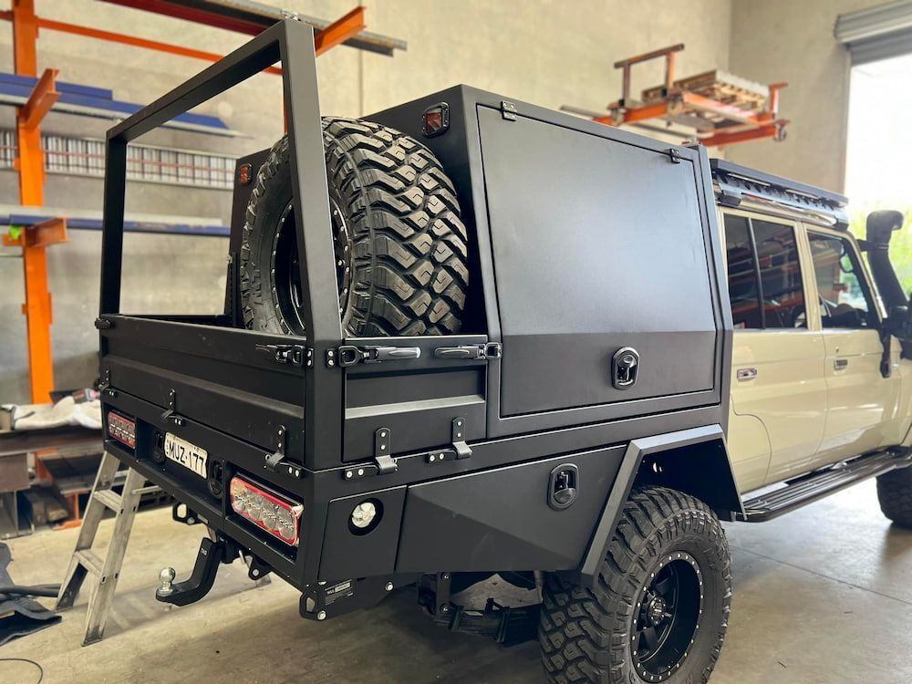 A Truck With a Tray on Top of It is Parked in a Garage —  SCF Industries Pty Ltd in Shellharbour, NSW
