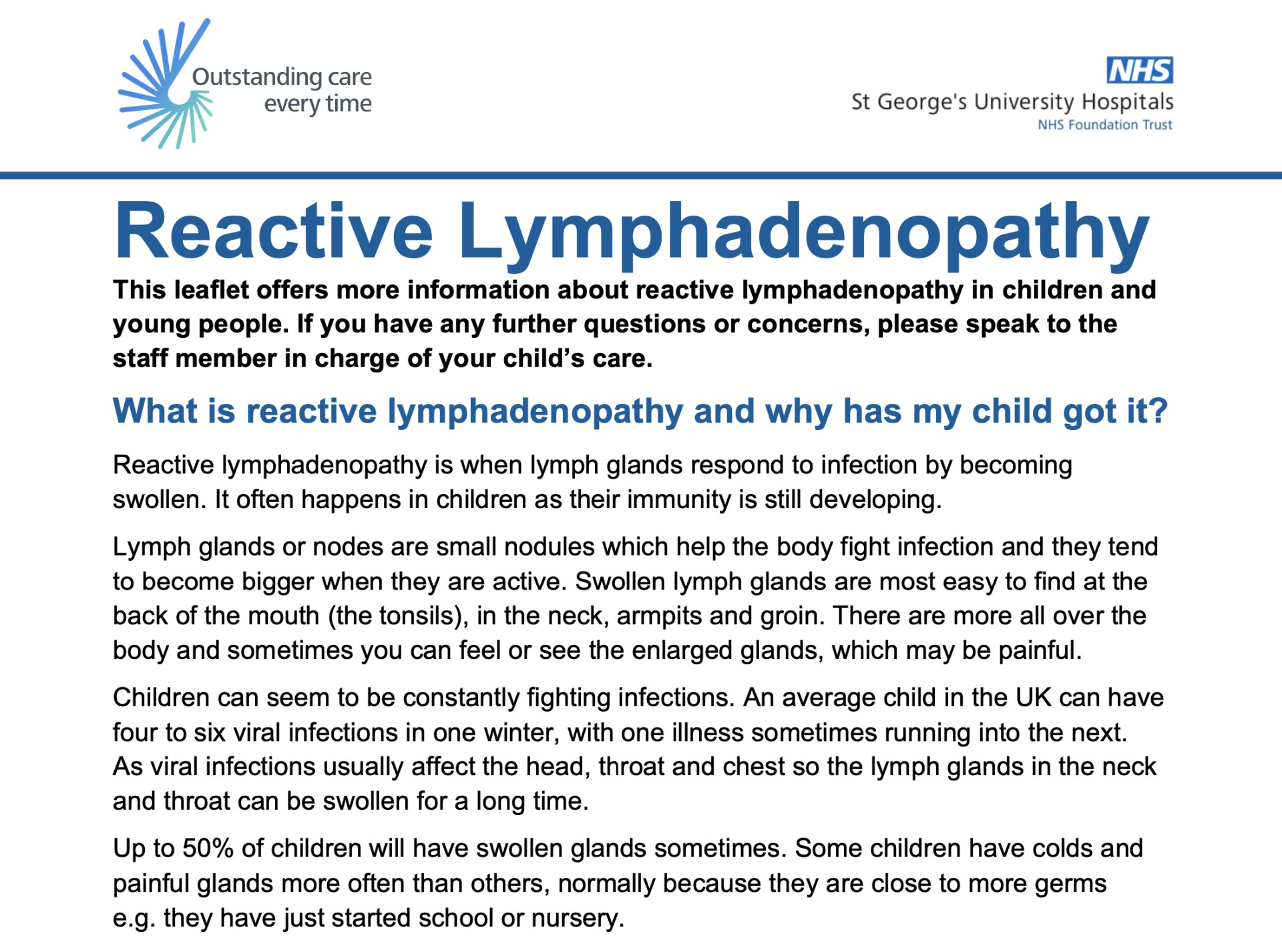 Reactive Lymphadenopathy brochure