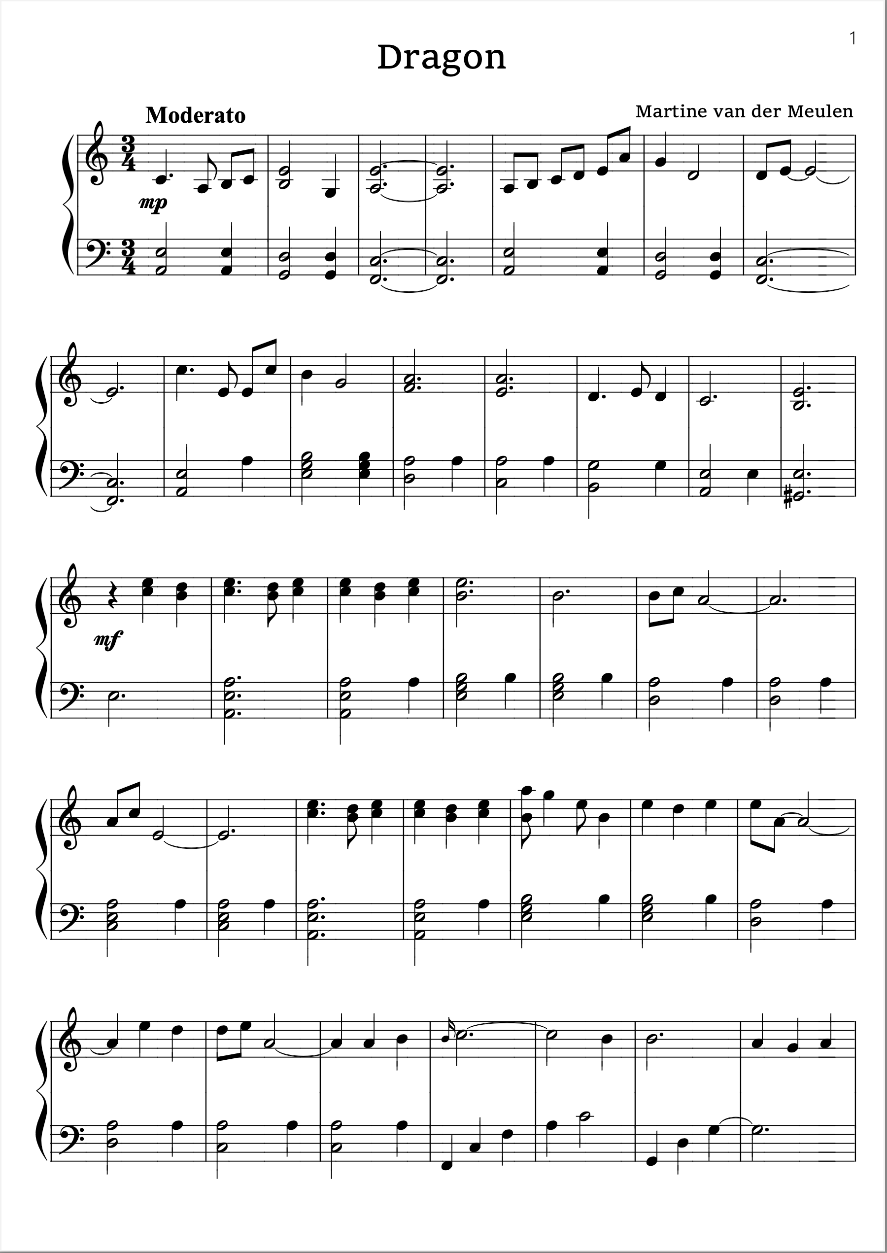 Sheetmusic van Martine van der Meulen