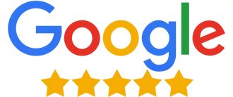 A google logo with five stars on it
