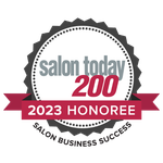 A logo for salon today 200 2023 honoree salon business success.