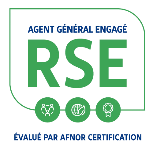 Logo for Agent Général Engagé RSE, with icons and text
