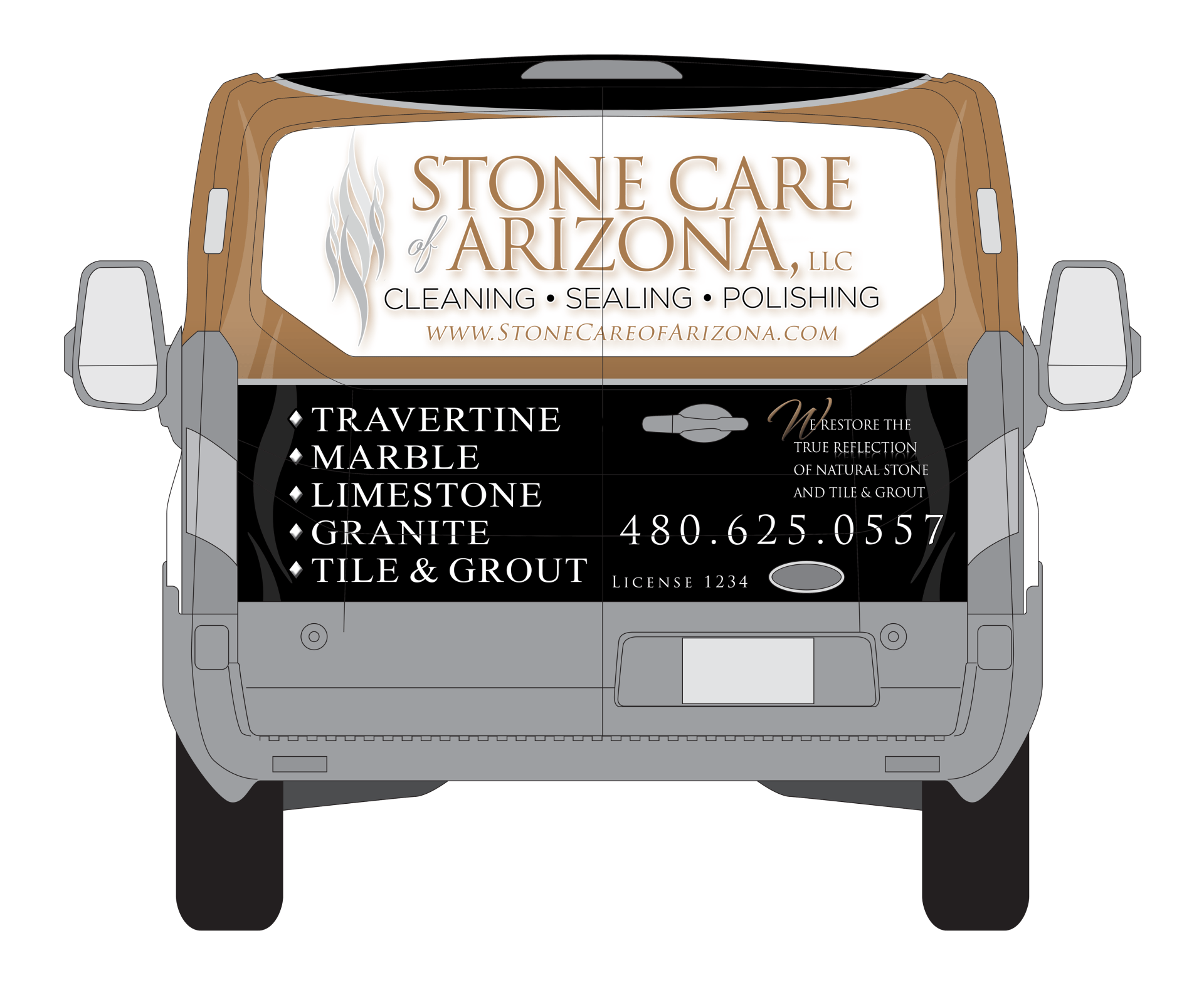 Stone Care of Arizona Back Van