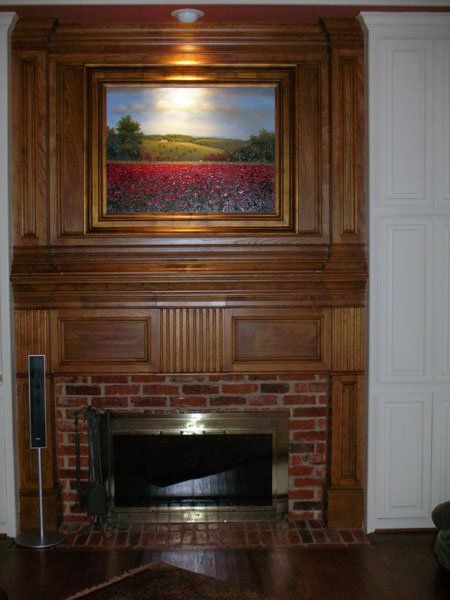 Home Painting Expert — Refinished Mantle and Enameled Wood Paneled Walls and Cabinets in Plano, TX