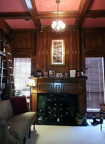 Interior Decorator — Breakers Library Coffered Ceiling in Plano, TX