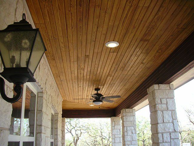 Varnish — Porch Ceiling on the Moore-Tolson Game Ranch in Plano, TX
