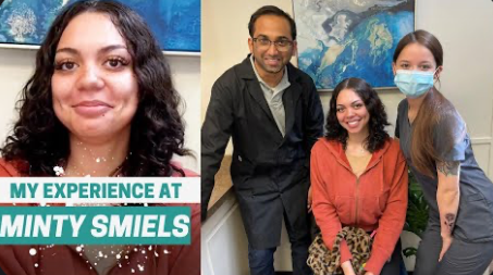 A group of people are standing next to each other in a dental office.