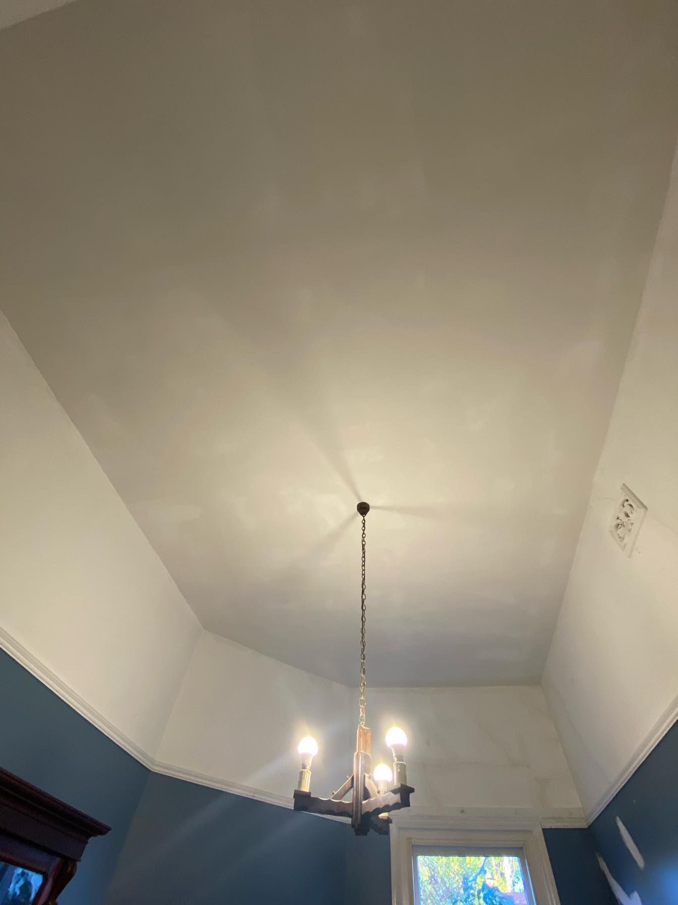 This is the after pic of the ceiling repair job we did with the old school plaster in castlemaine