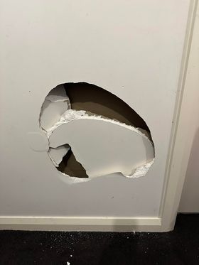 wall hole repair before picture we did in Golden Square in bendigo