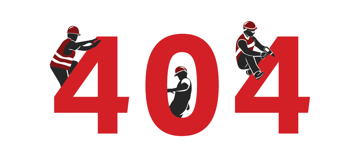 A red 404 sign with two people on it