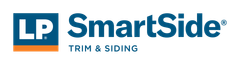Lp smartside trim and siding logo on a white background