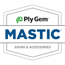 The logo for ply gem mastic siding and accessories.