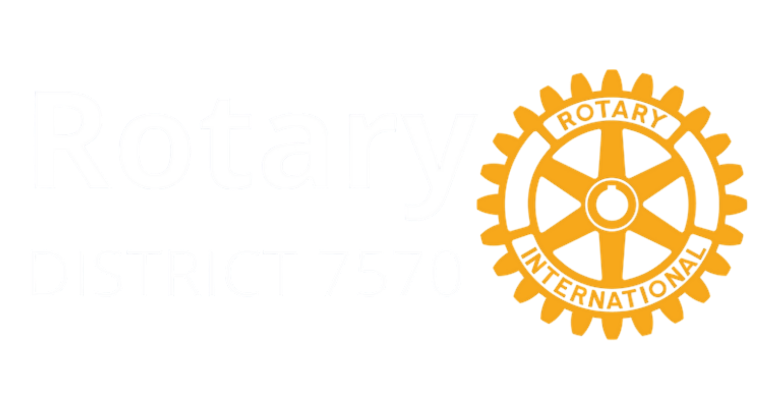 Rotary District #7570 Website Orange Rotary International gear logo on a white background