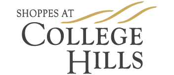 A logo for college hills that says shopping at college hills