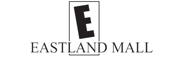 A black and white logo for eastland mall