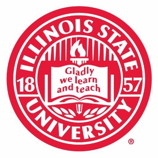 The logo for illinois state university says gladly we learn and teach