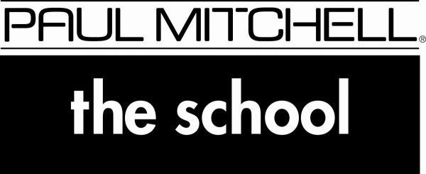 A black and white logo for paul mitchell the school
