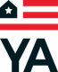 A logo for ya with an american flag and a star