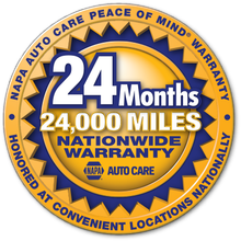 24 Months 24,000 Miles NAPA Auto Care Nationwide Warranty