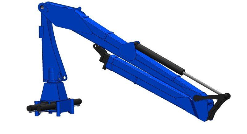 Auf weißem Hintergrund ist ein blauer Kranich zu sehen