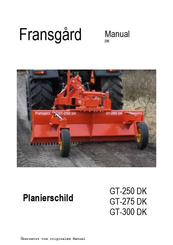 Ein Handbuch für einen Traktor, auf dem Fransgard steht