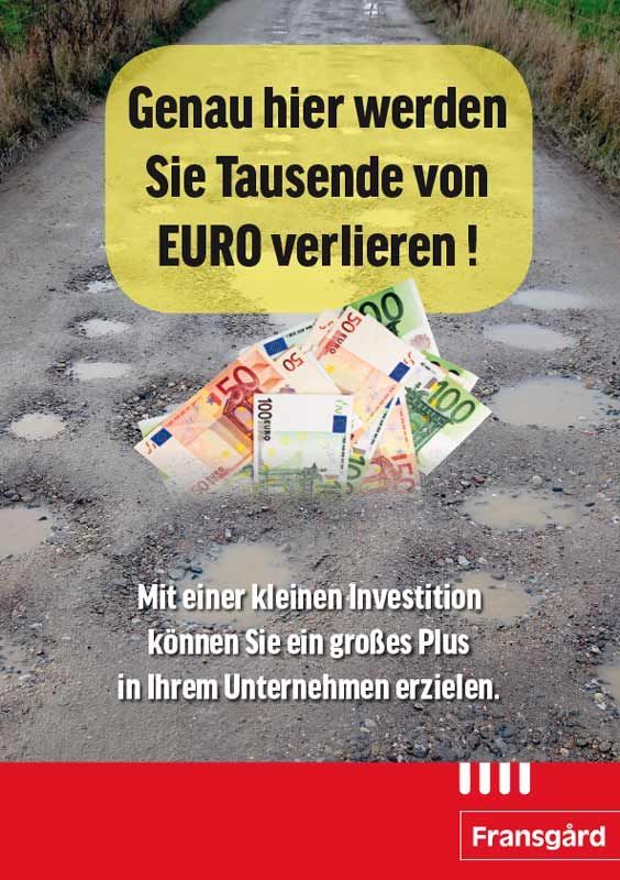 A poster that says genau hier werden sie tausende von euro verlieren