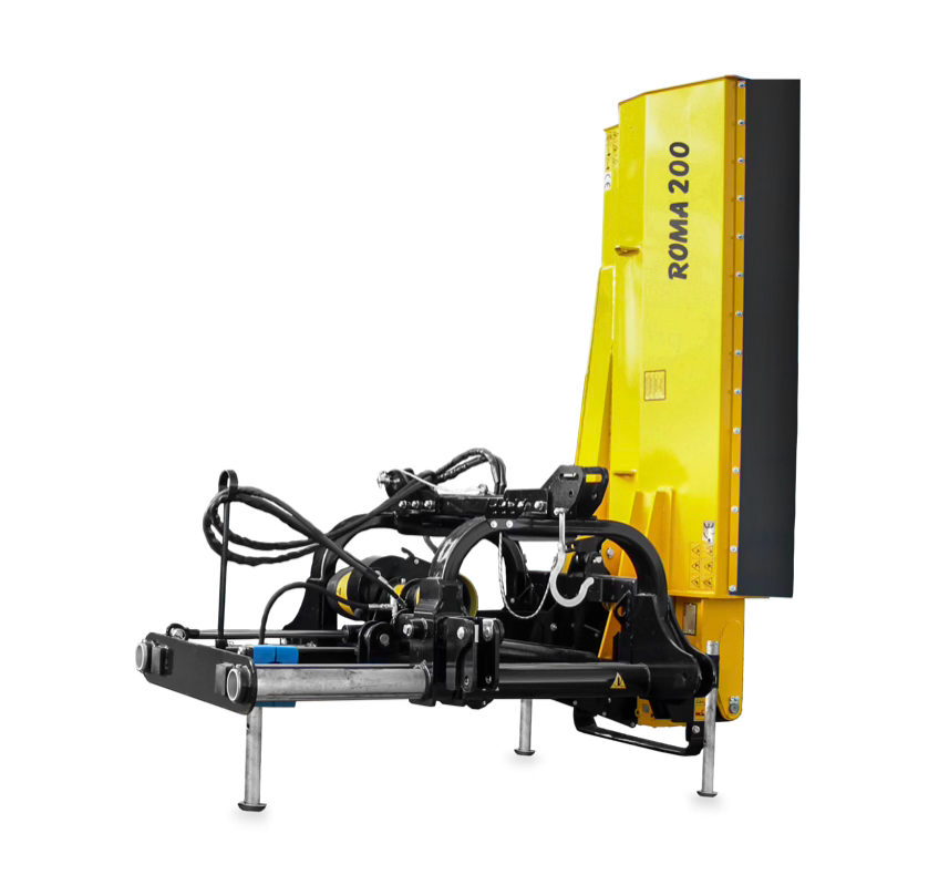 Eine gelb-schwarze Maschine mit dem Wort Roma 200 darauf