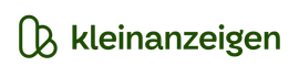 Ein grün-weißes Logo für Kleinanzeigen auf weißem Hintergrund
