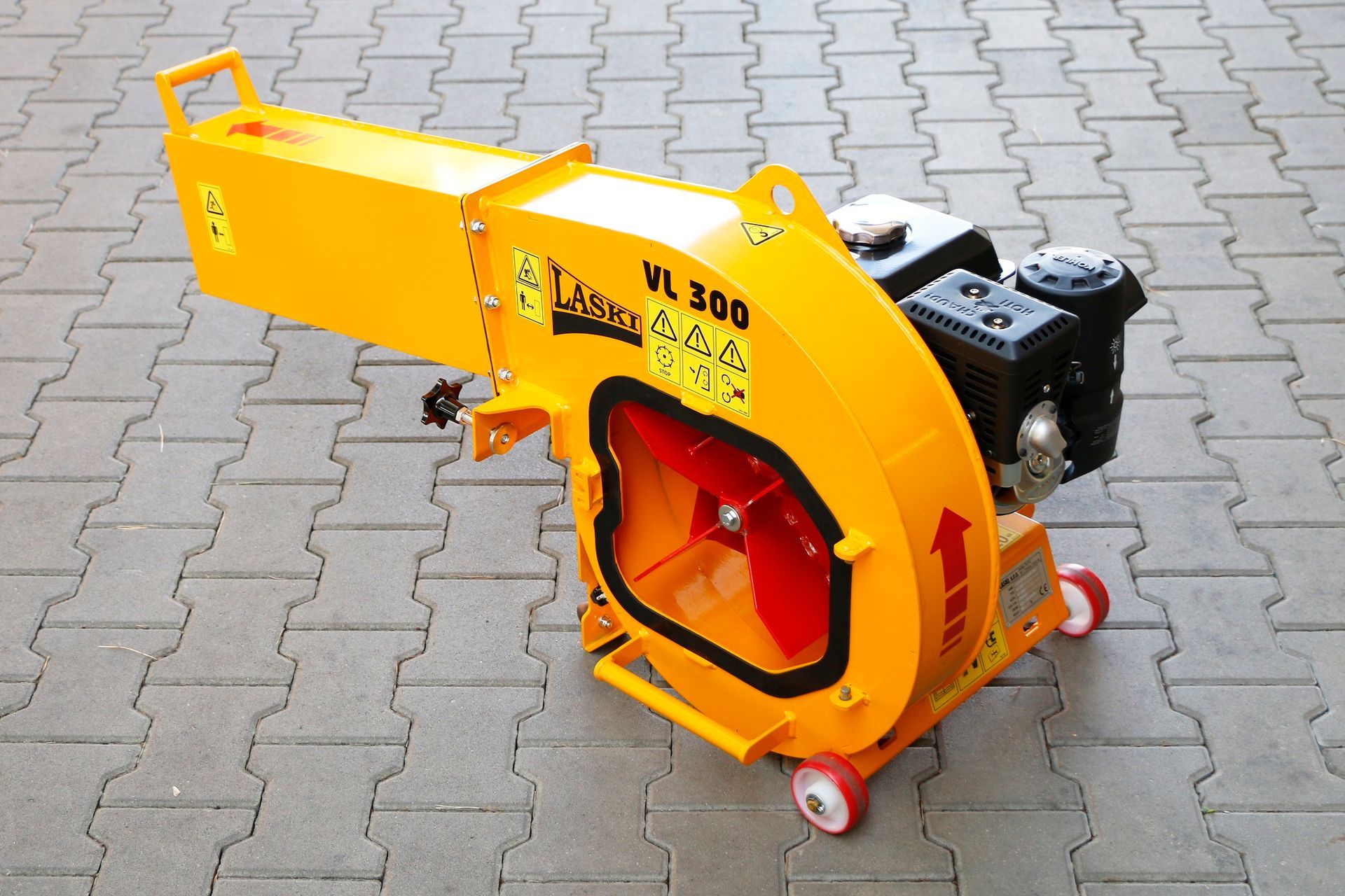 Eine gelbe Maschine mit der Nummer 300 darauf