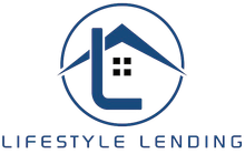 The logo for lifestyle lending shows a house in a circle.