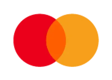 The Mastercard logo, consisting of two overlapping circles in vibrant red and orange against a white background.