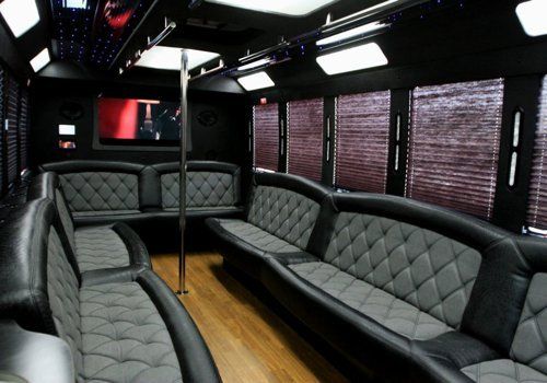 22 passenger party bus rental interior 1