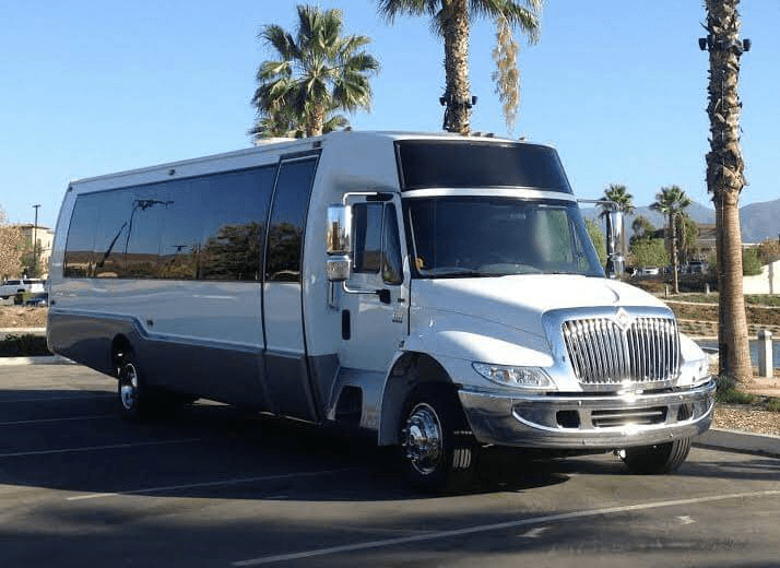 24 passenger party bus rental exterior